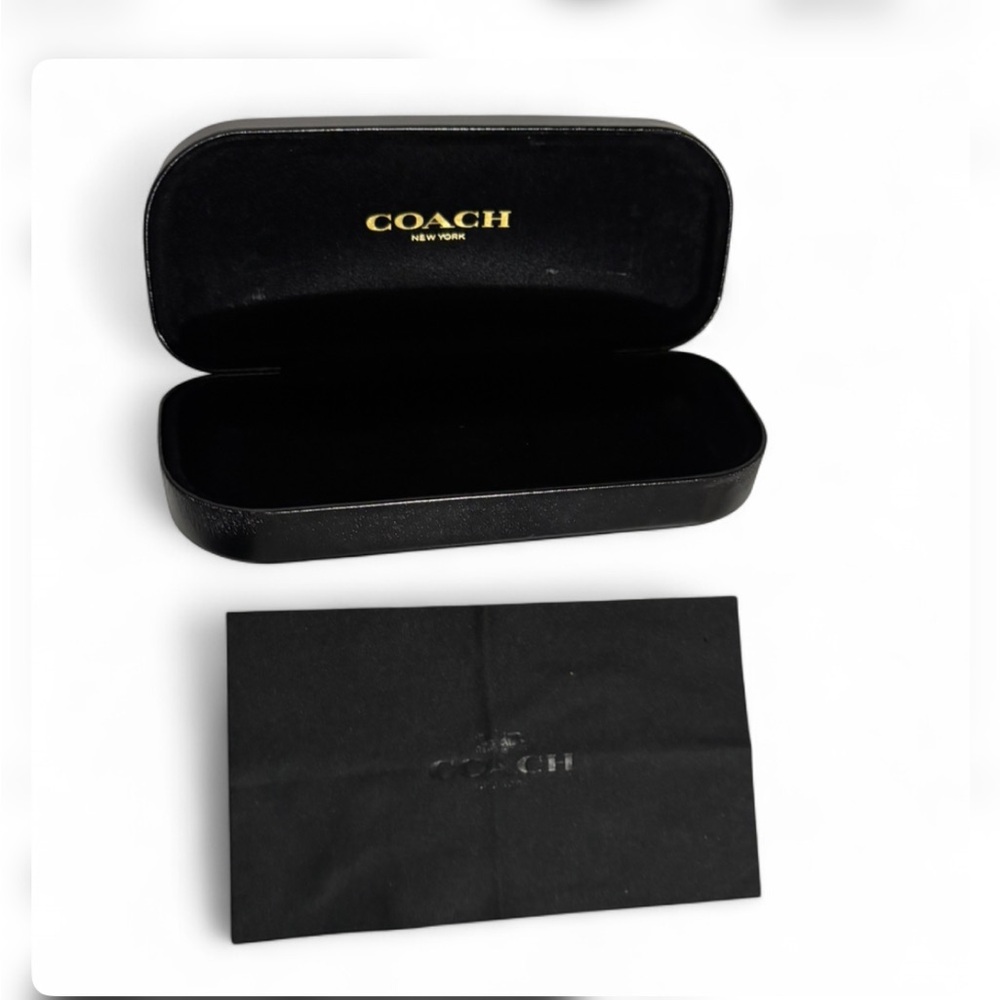 Coach Black leather and Gold Glasses Case